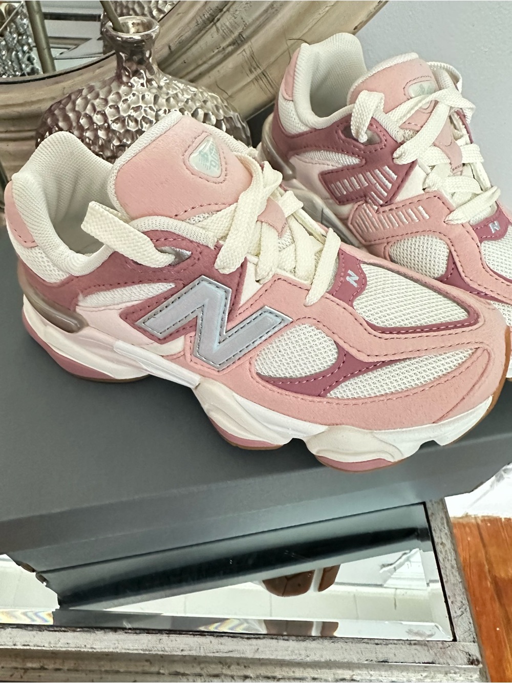 New Balance Rose Pink 9060 Chunky Running Sneakers - Picture 9 of 11
